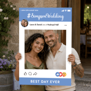 wedding selfie photo frame - blue