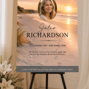 Beach Funeral Memorial Board