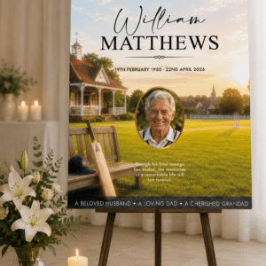 Cricket Funeral Memorial Board