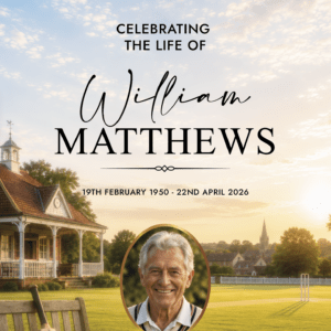 Cricket Funeral Memorial Sign