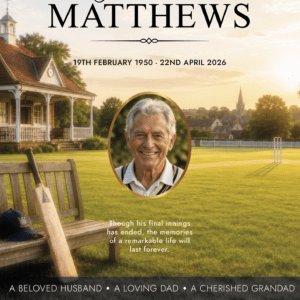 Cricket Funeral Memorial Tribute Board