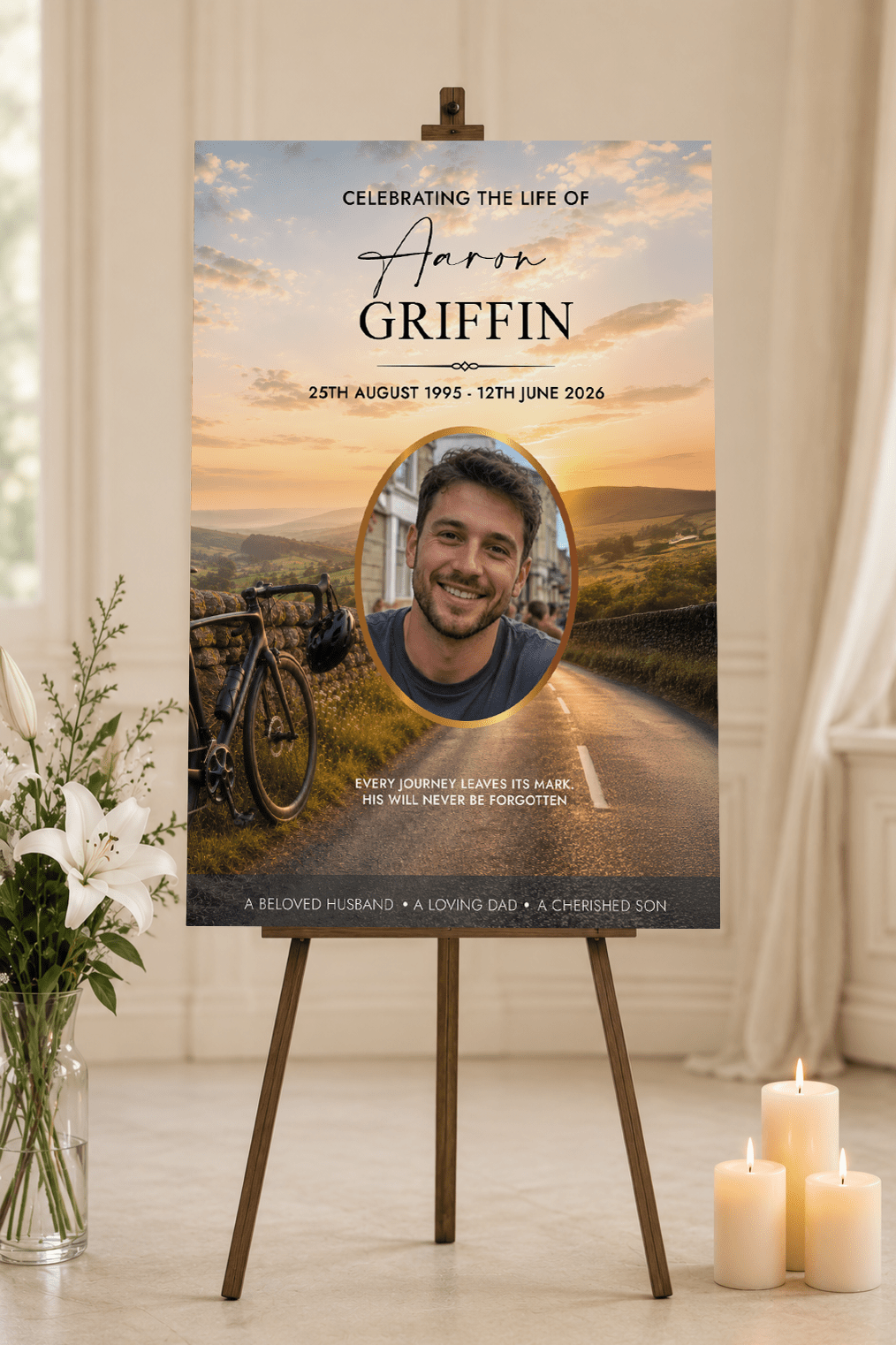 Cyclist Funeral Memorial Board
