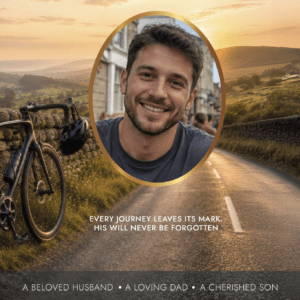 Cyclist Funeral Memorial Tribute Board