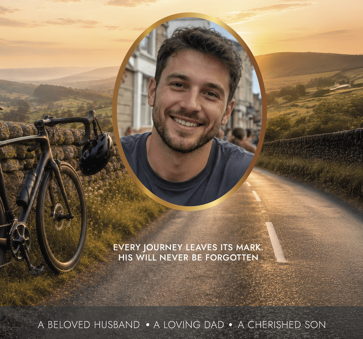 Cyclist Funeral Memorial Tribute Board