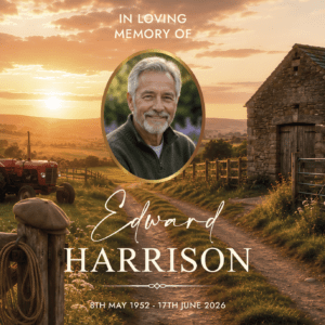 Farmer Funeral Tribute Rustic Memorial Board