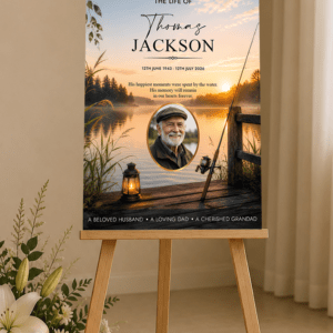 Fishing Funeral Tribute Personalised Memorial Board