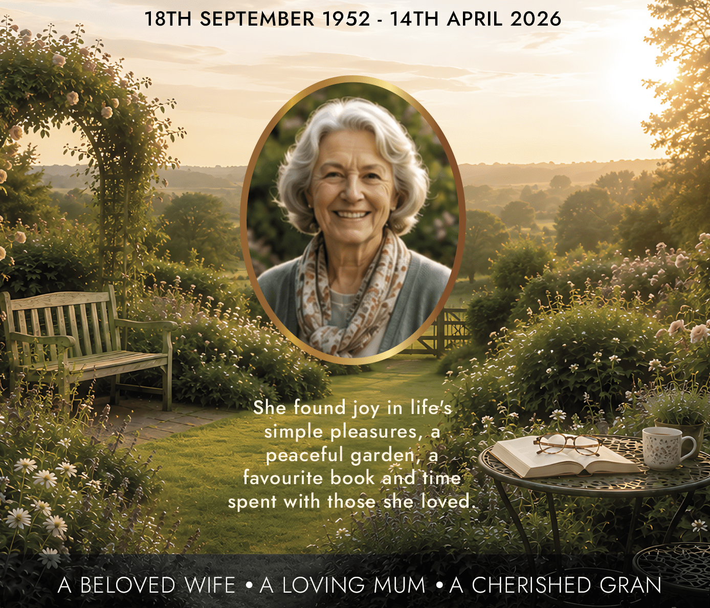 Funeral Tribute Memorial Board for Wife