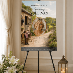 Horse Rider Funeral Memorial Board