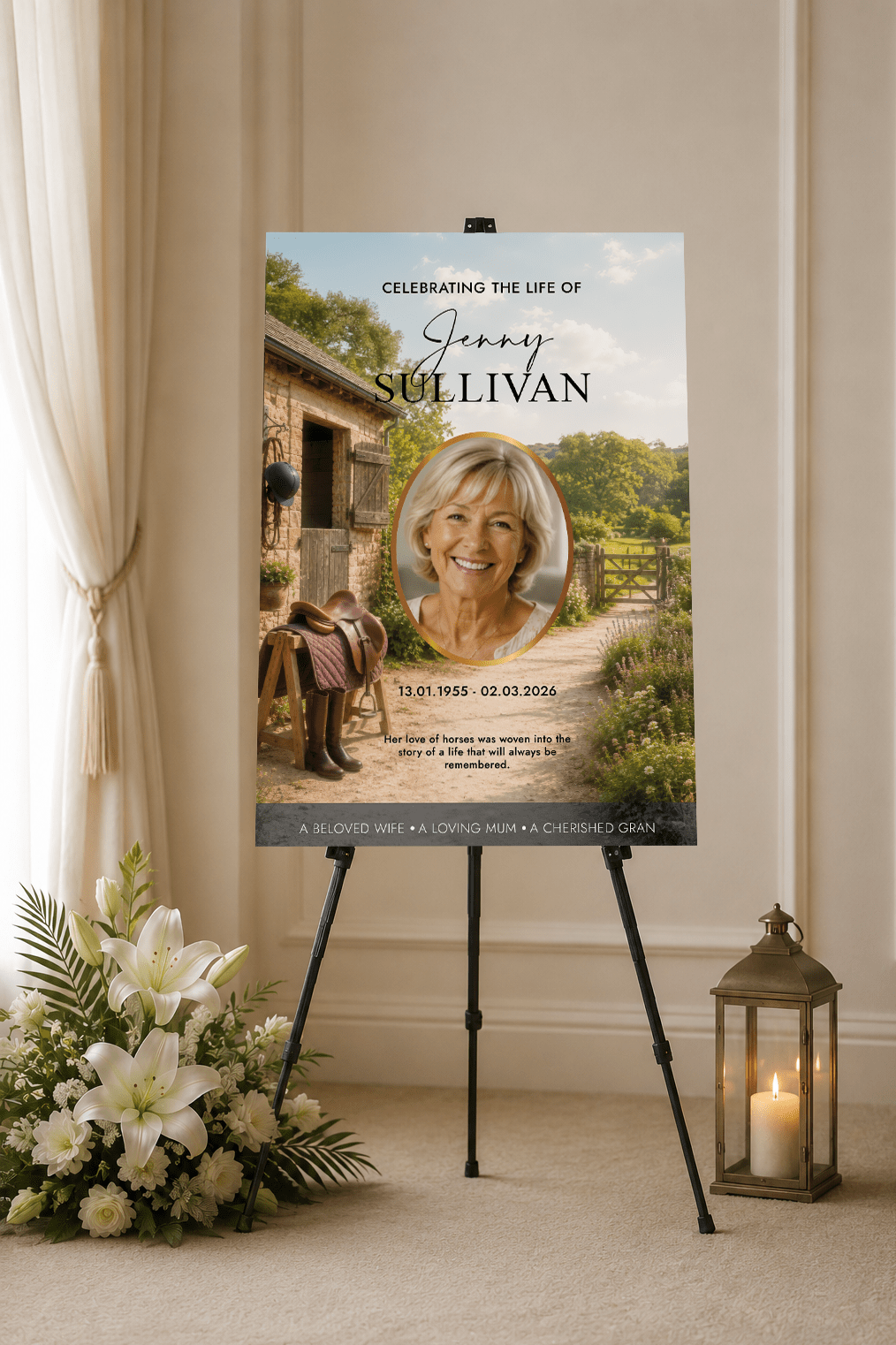 Horse Rider Funeral Memorial Board