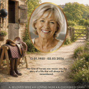 Horse Rider Funeral Memorial Sign