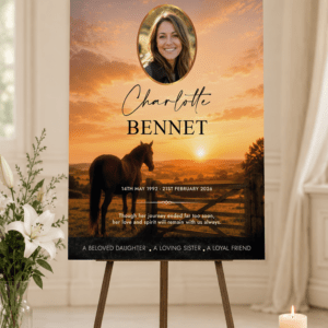 Horse Themed Funeral Board
