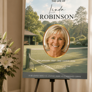 Tennis Funeral Memorial Board