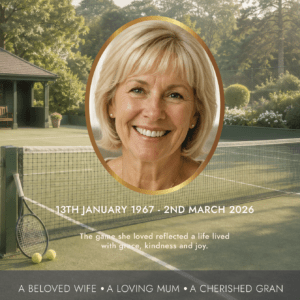 Tennis Funeral Memorial Tribute Board