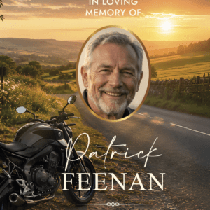 motorbike funeral tribute board