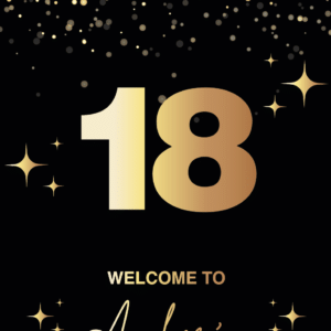 Black and Gold 18th Birthday Board