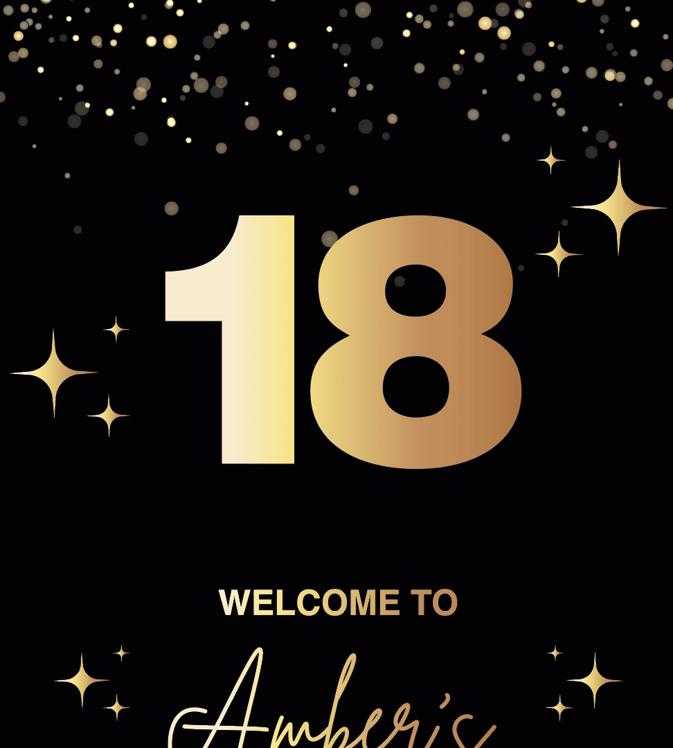Black and Gold 18th Birthday Board