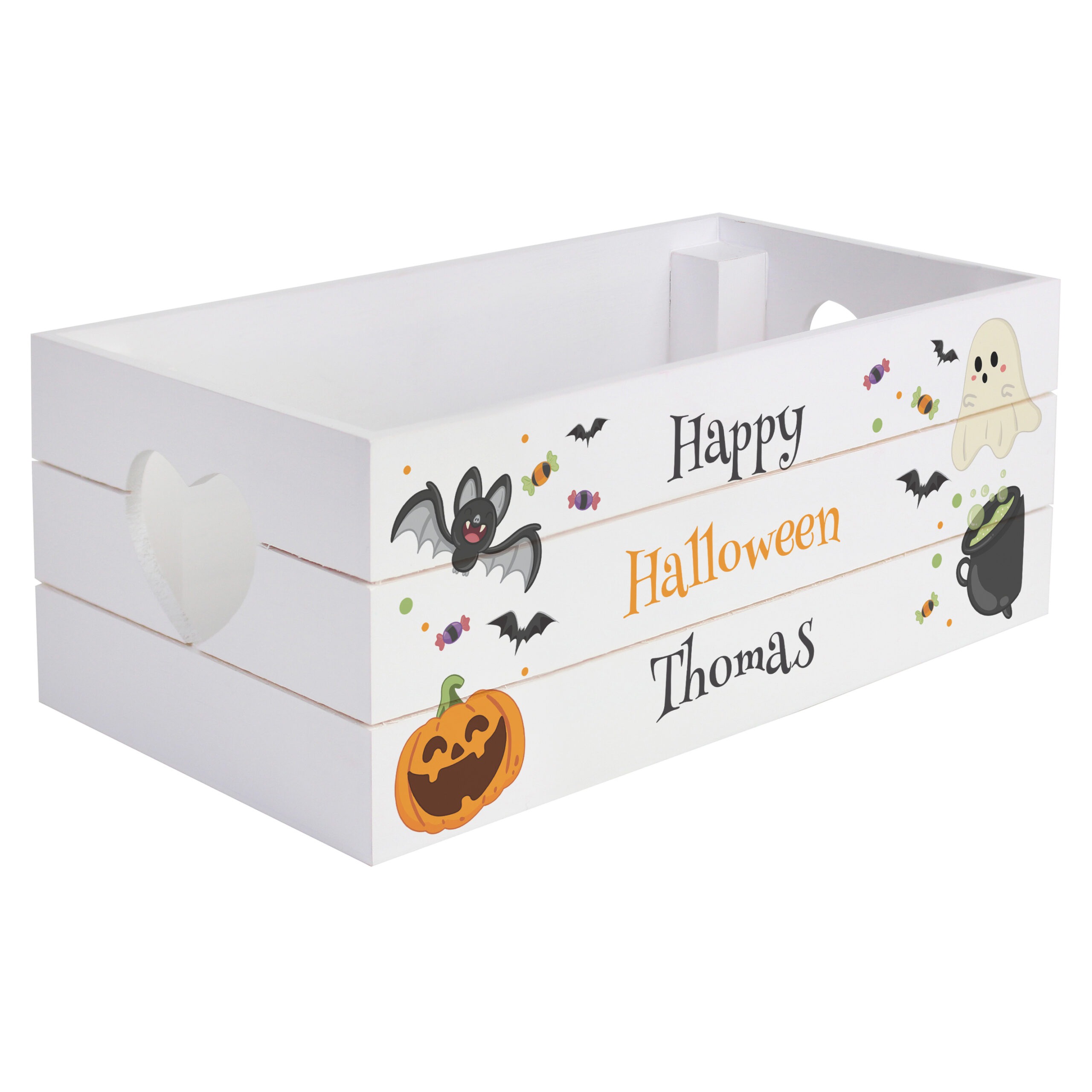 Halloween Treat Box – Personalised Wooden Halloween Crate - Image 4