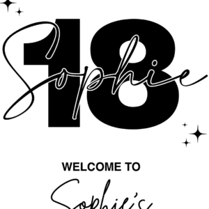 Personalised Black & White 18th Birthday Board