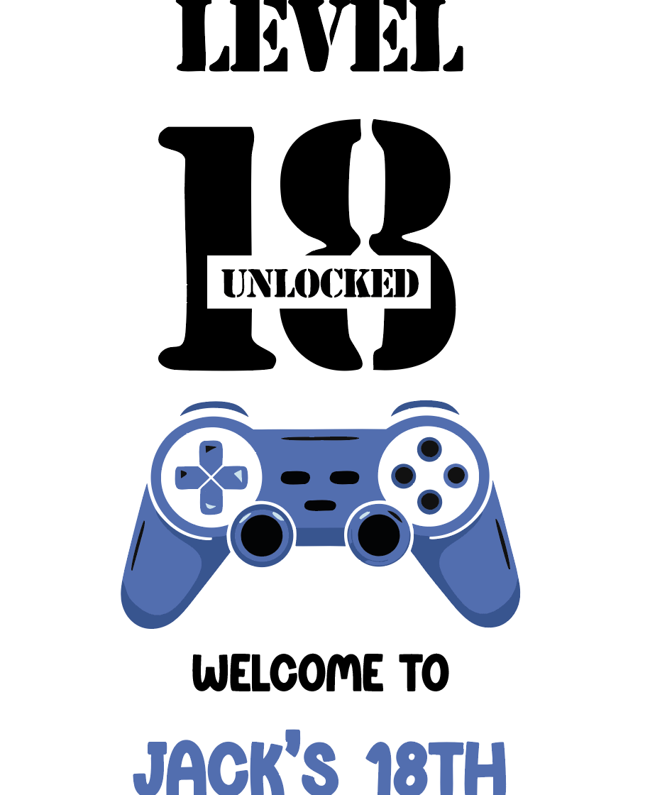 Personalised Gaming 18th Birthday Board