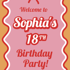 Retro 18th Birthday Welcome Board