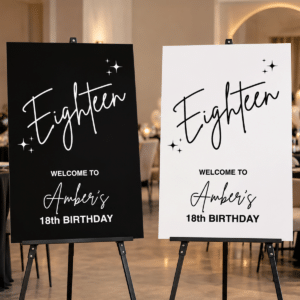 Monochrome 18th Birthday Sign