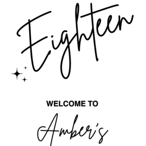Monochrome 18th Birthday Welcome Sign