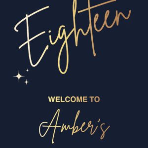 Navy Blue and Gold 18th Birthday Board