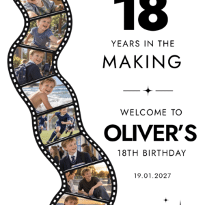 Personalised 18th Birthday Film Strip Photo Board