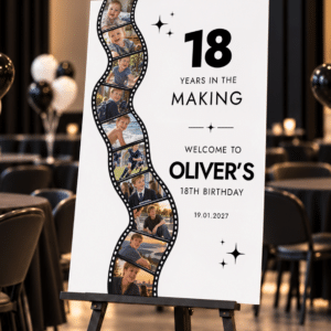 Personalised 18th Birthday Film Strip Photo Sign