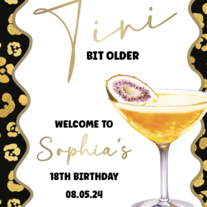 Tiny Bit Older Cocktail 18th Birthday Welcome Board