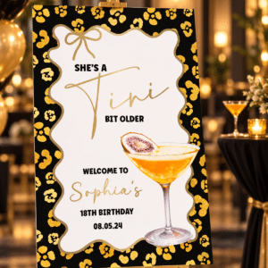 Tiny Bit Older Cocktail 18th Birthday Welcome Sign